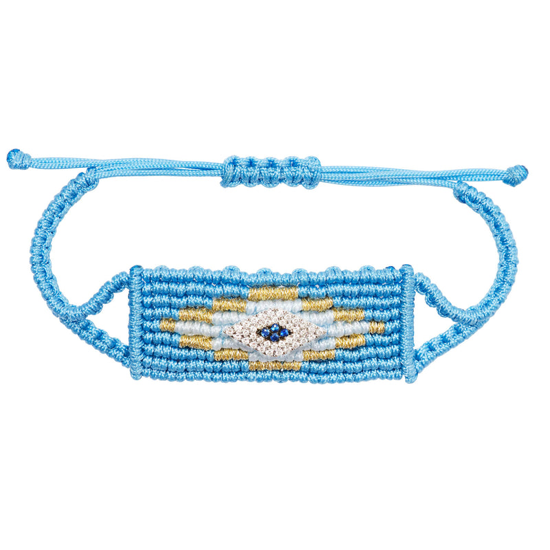 Sky blue Evil Eye Woven Bracelet