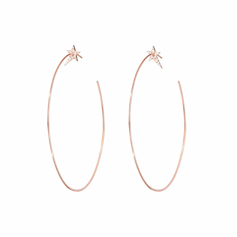 Diane Kordas Star Hoop Earrings